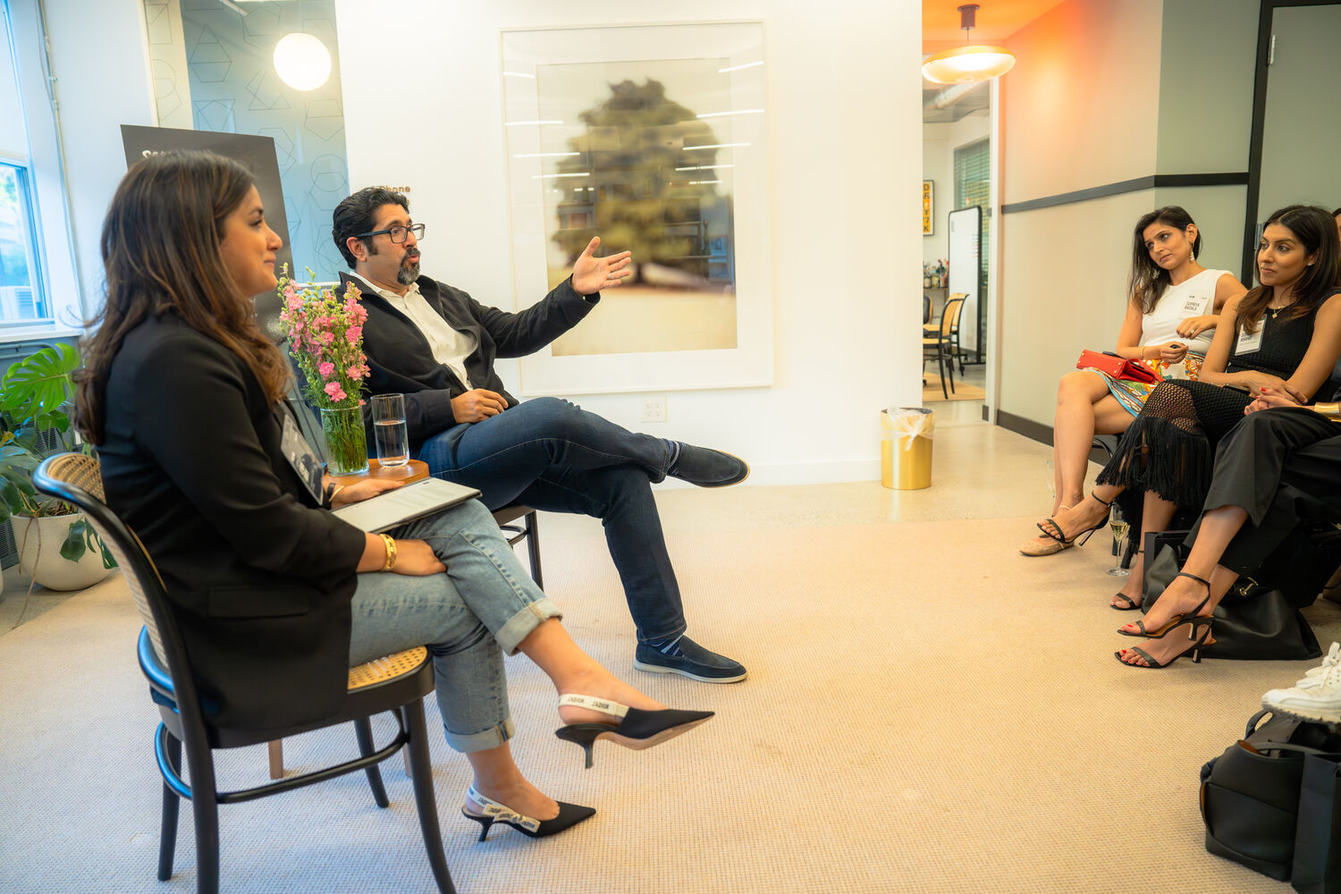 A conversation on stage at the SALUTE Visionary Series